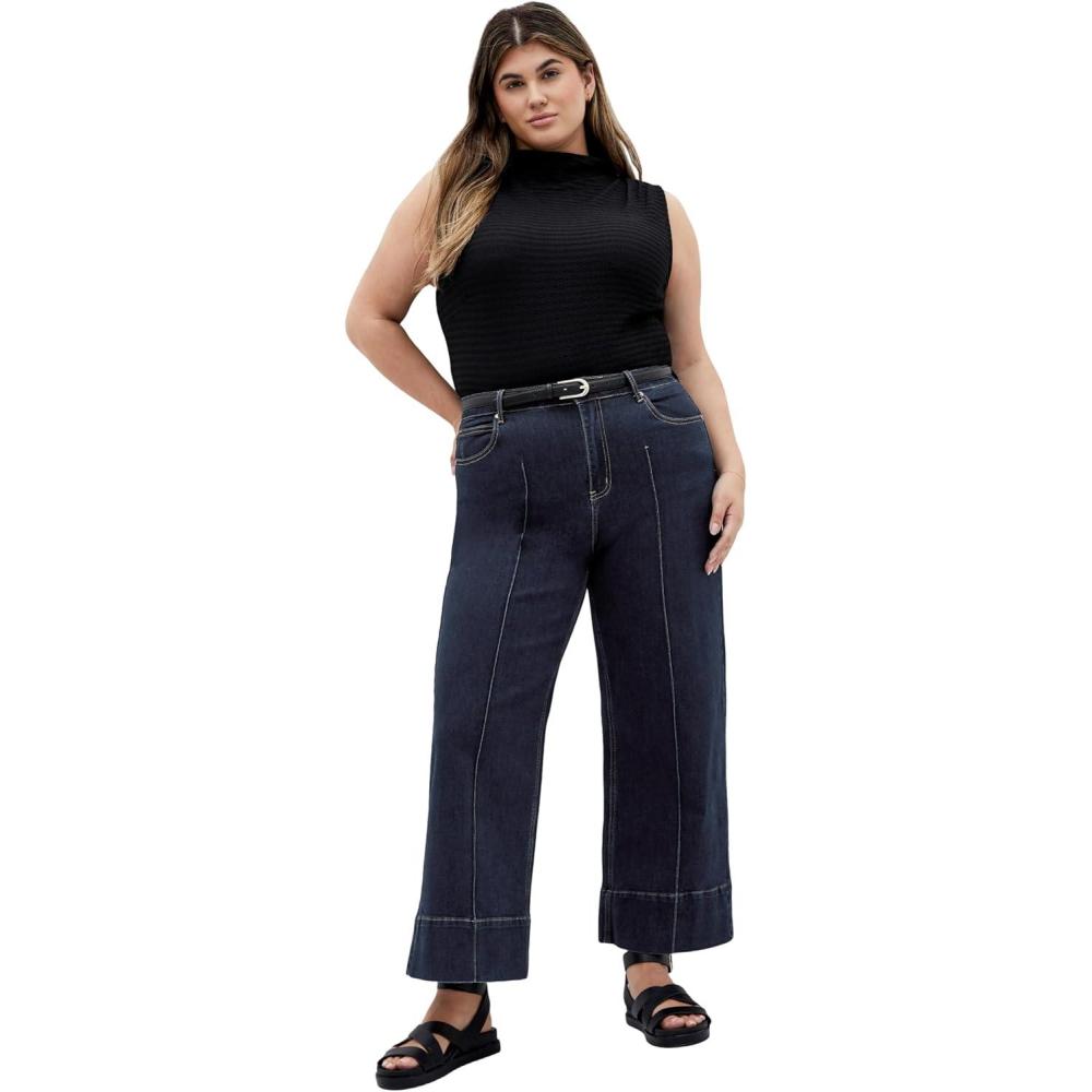 image:imageCity Chic Womens Plus Size Jean  Harley Millie CropDark Denim