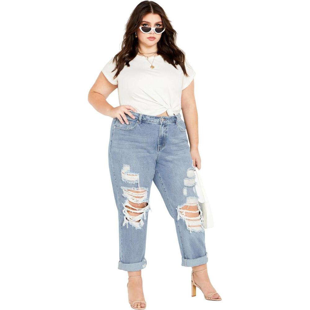 image:imageCity Chic Womens Plus Size JeanHannah RipLight Wash
