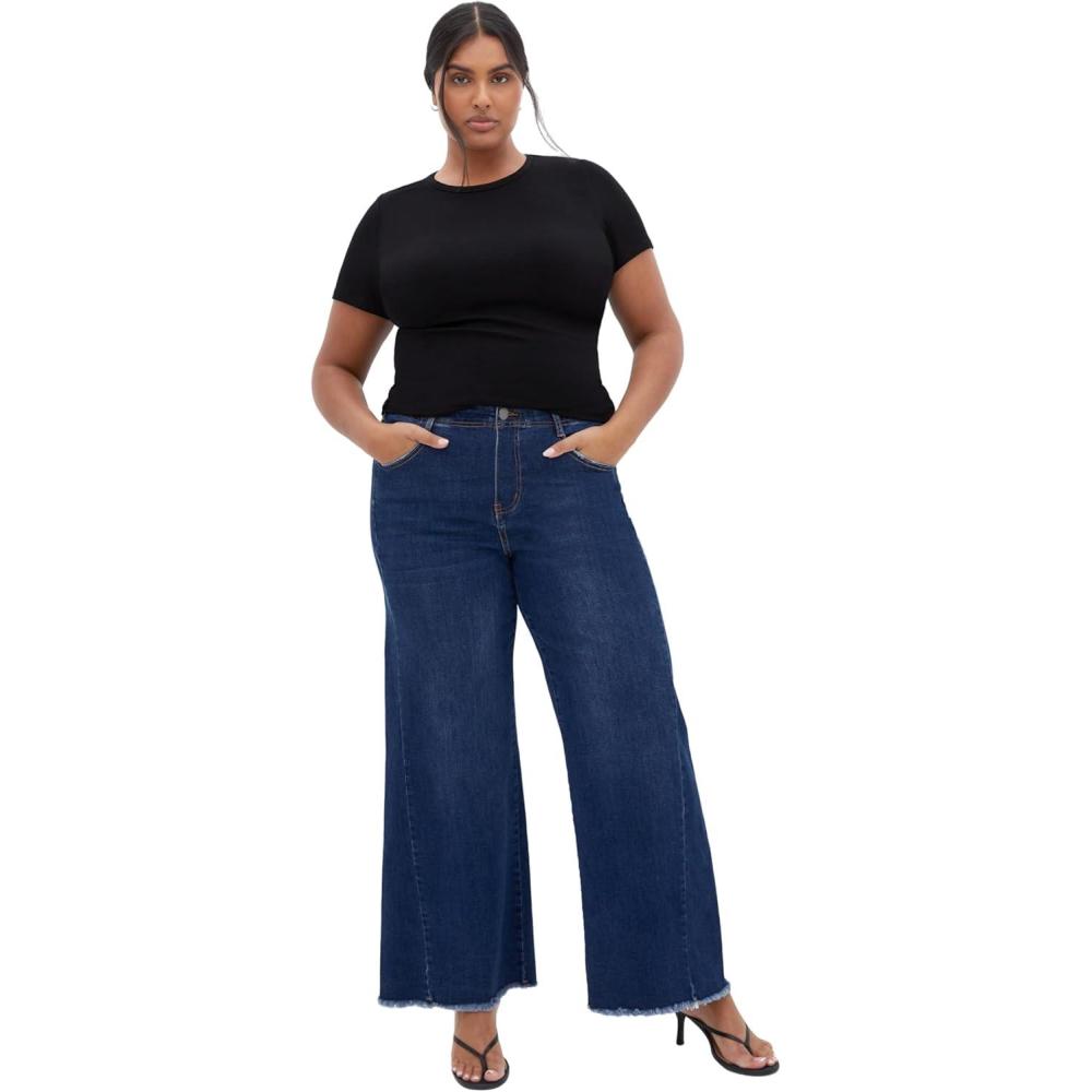 image:imageCity Chic Womens Plus Size Jeans  Aliya Wide LegDenim Mid
