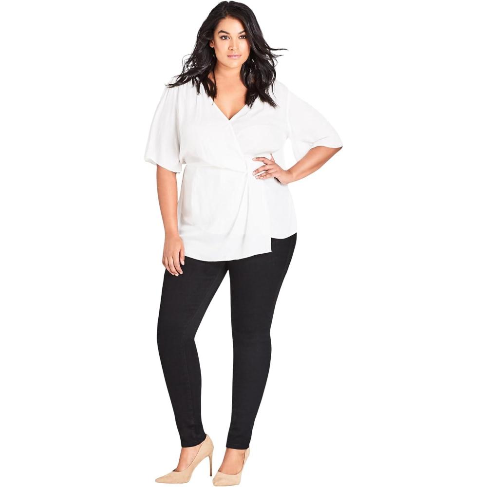 image:imageCity Chic Womens Plus Size Jeans Asha Regular High Rise SkinnyWhite