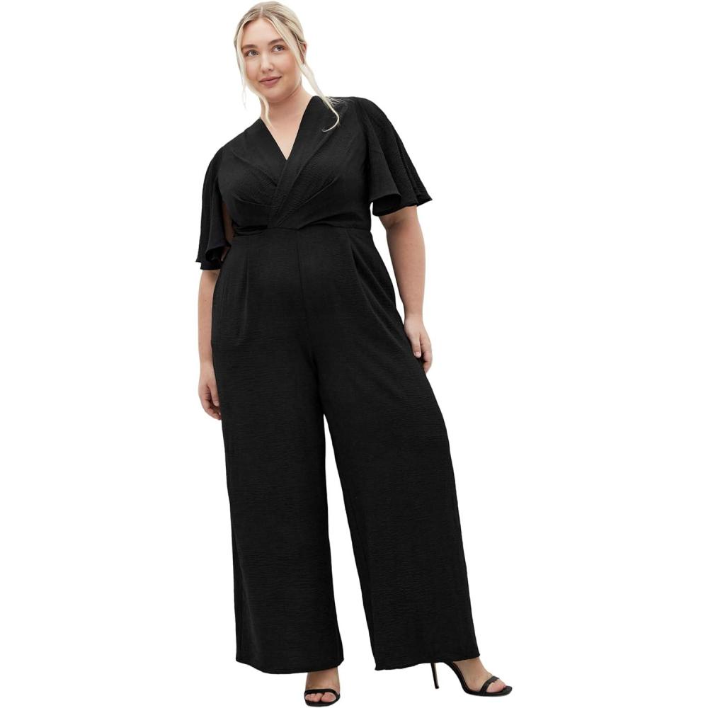 image:imageCity Chic Womens Plus Size Jumpsuit  Braelynn V NeckBlack
