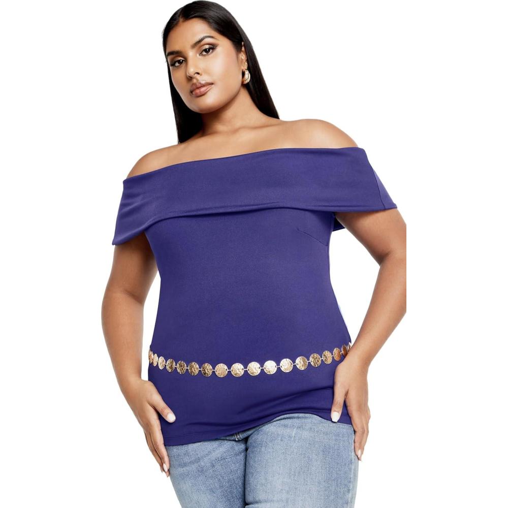 image:imageCity Chic Womens Plus Size Marseille TopUltra Marine