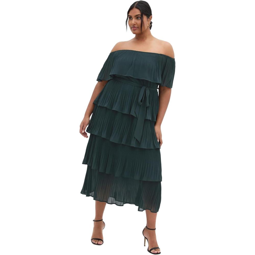 image:imageCity Chic Womens Plus Size Night Garden DressGreen Teal