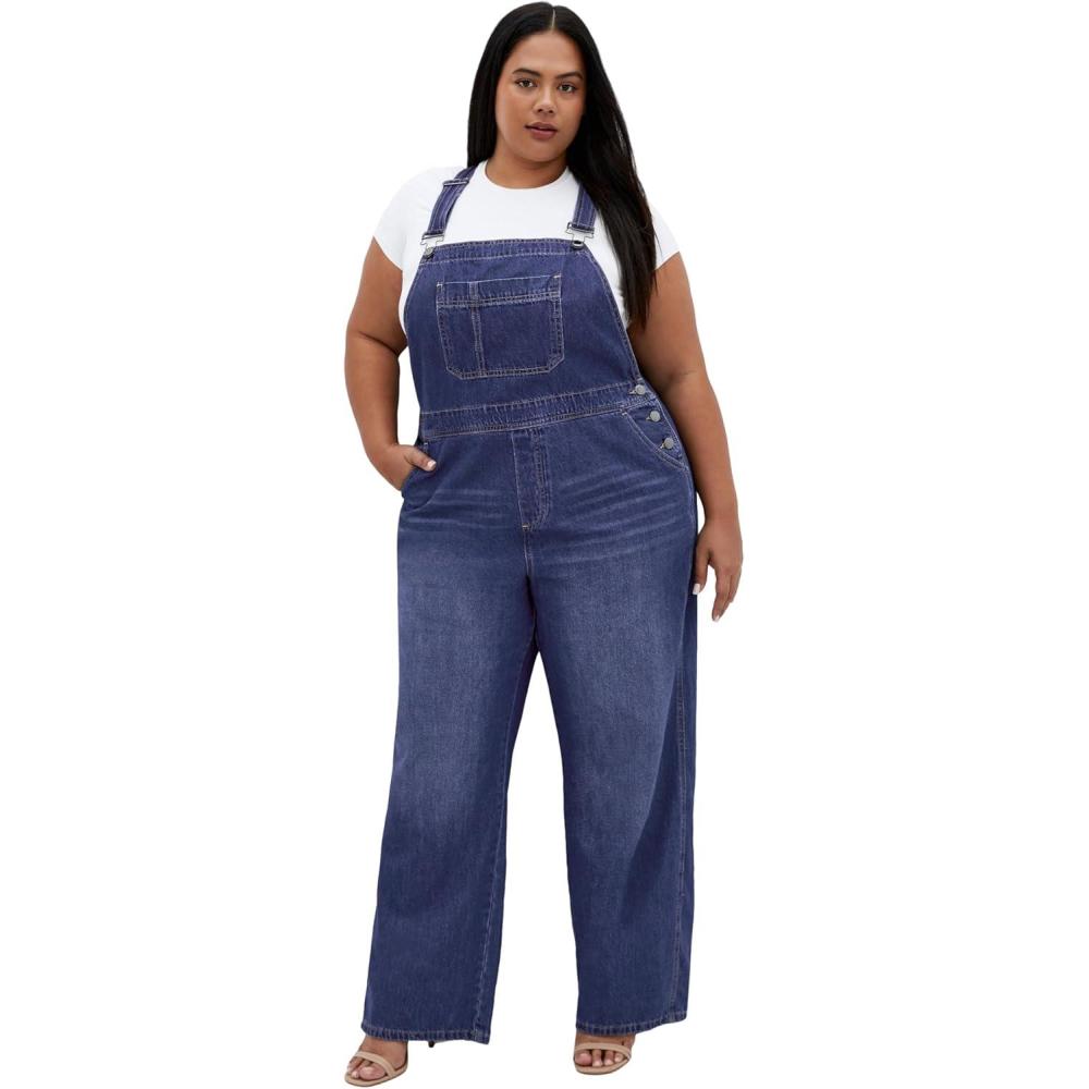 image:imageCity Chic Womens Plus Size Overall  PinaforeMid Denim