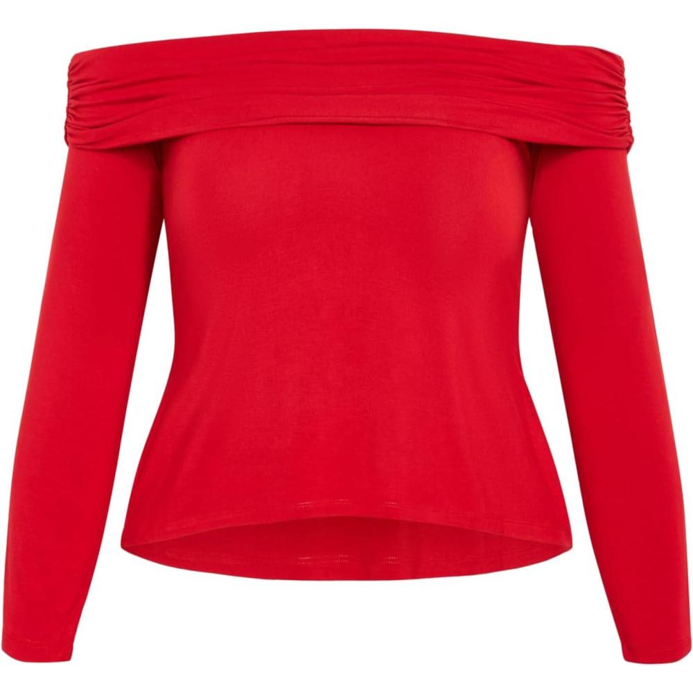 image:imageCity Chic Womens Plus Size Top  Knit JoJoRed