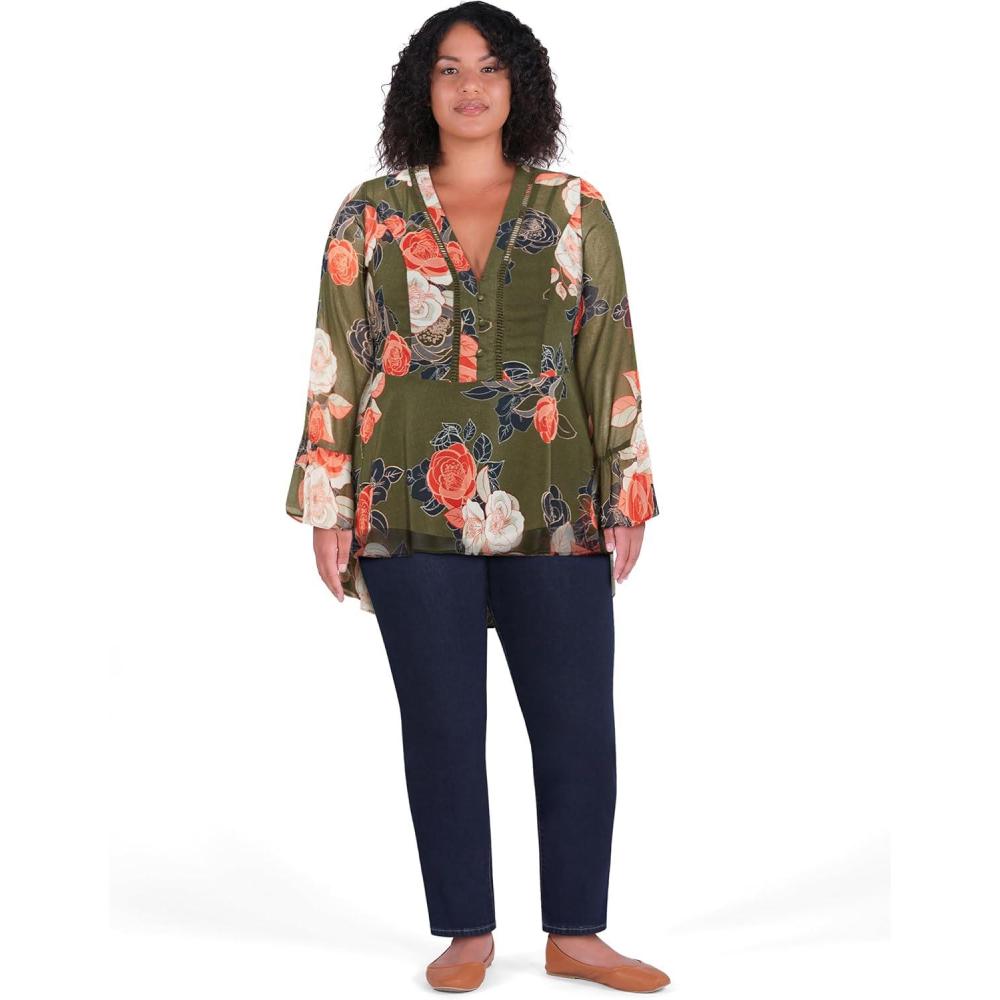 image:imageCity Chic Womens Plus Size Top MaraGreen Floral