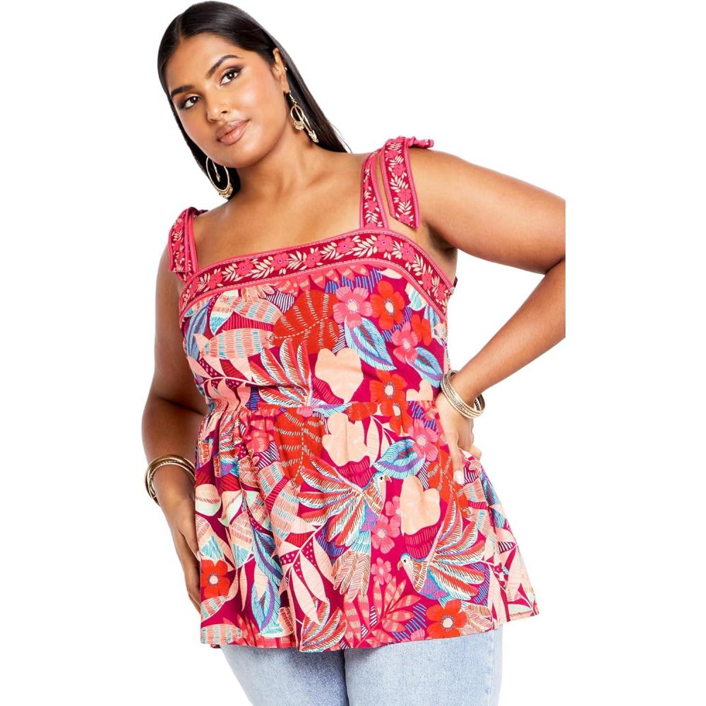 image:imageCity Chic Womens Plus Size Top  Paradiso Print