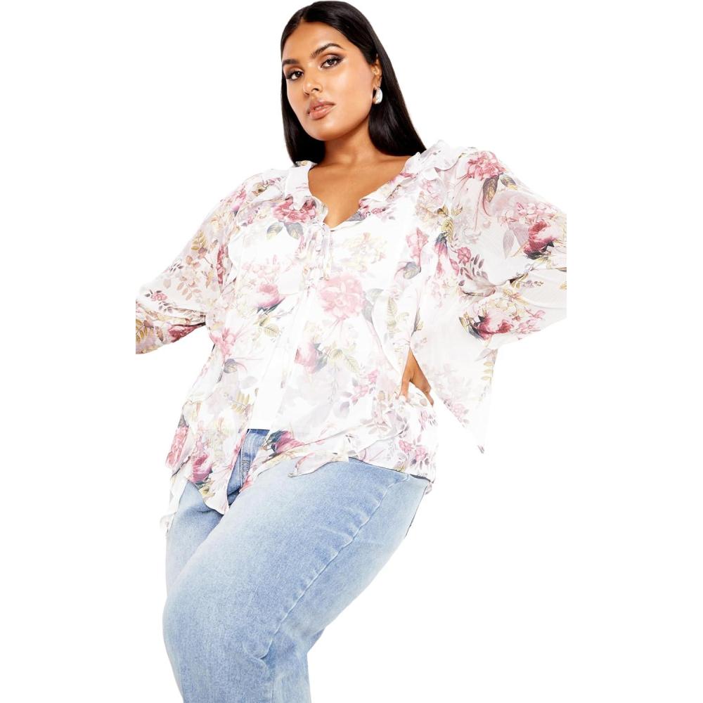 image:imageCity Chic Womens Plus Size Top  Sweet NothingsPastel Floral