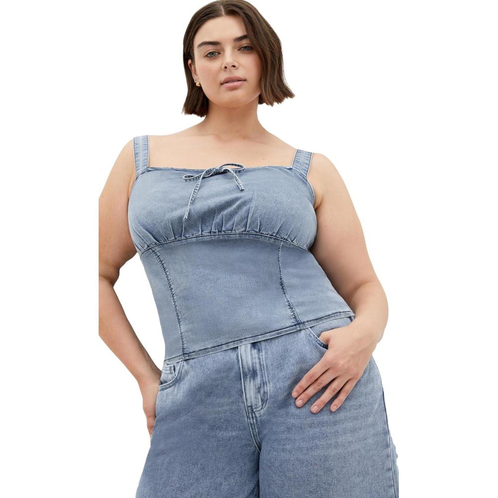 image:imageCity Chic Womens Plus Size TopAbbie DenimLight Wash