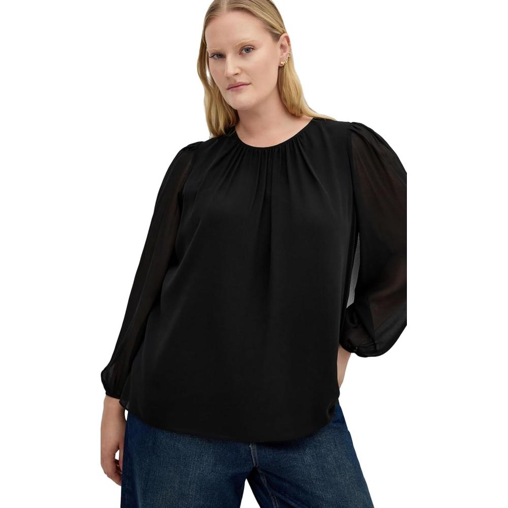 image:imageCity Chic Womens TopKelly Sheer SleeveBlack