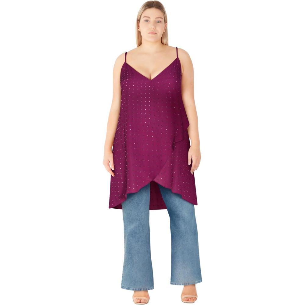 image:imageCity Chic womens Cami  Tess Hi Lo ShinePink