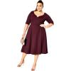 image:imageCity Chic Womens Plus Size Cute Girl Elbow Sleeve DressOx Blood