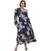 image:imageCity Chic Womens Plus Size Dress  Jane Wrap MaxiNavy Rosebud