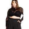 image:imageCity Chic Womens Plus Size Lace Frankie TopBlack