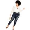 image:imageCity Chic Womens Plus Size Patched Apple Skinny JeanDenim Mid