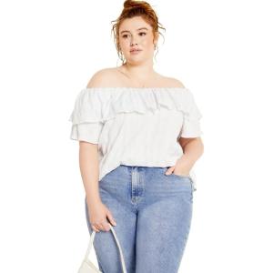 City Chic Christy Off Shoulder Top(White)