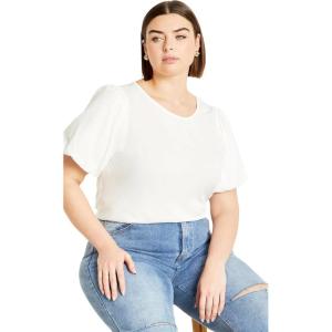 City Chic Plus Size Top, Leona Top(Ivory)