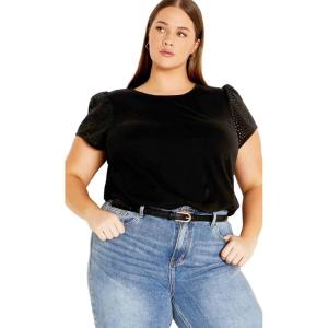 City Chic Plus Size Top, Linny Top(Black)