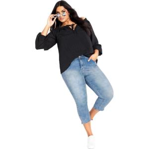 City Chic Women’s Citychic Plus Size Jean Sweet 3/4(Mid Denim)