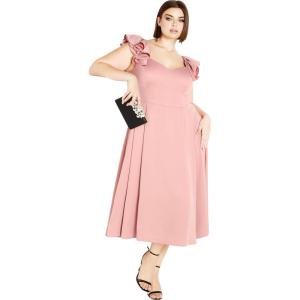City Chic Womens Cocktail Dress – Roselyn(Pink Champagne)