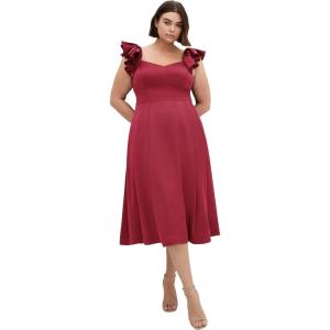 City Chic Womens Cocktail Dress – Roselyn(Ruby)