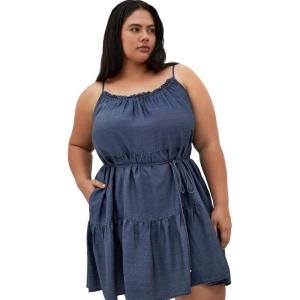 City Chic Women’s Dress-Sweet Tiers Mini(Dark Denim)