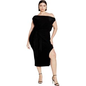 City Chic Womens Midi Cocktail Dress – Paloma(Black)