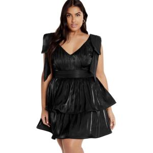City Chic Women’s Plus Size Cocktail Dress – Betty Ruffle Mini(Black)