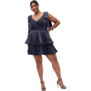 City Chic Women’s Plus Size Cocktail Dress – Betty Ruffle Mini(Navy)