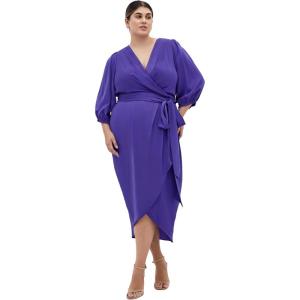 City Chic Women’s Plus Size Cocktail Dress – Opulent Elbow Sleeve(Violet)
