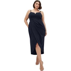 City Chic Women’s Plus Size Cocktail Dress – Sassy V(Navy)