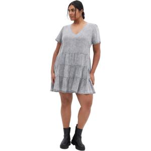 City Chic Women’s Plus Size Denim Tier Dress(Black)