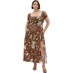 City Chic Women’s Plus Size Dress – Abbie Print Maxi(Navy)
