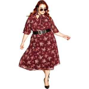 City Chic Women’s Plus Size Dress – Alexandra(Port Ditsy Bloom)