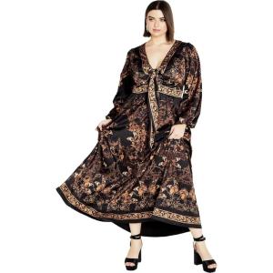 City Chic Women’s Plus Size Dress – Ivanna Maxi(Gold Opulent)