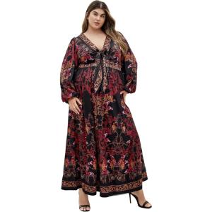 City Chic Women’s Plus Size Dress – Ivanna Maxi(Ruby)