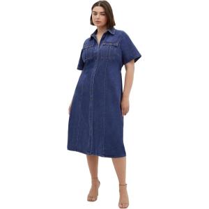 City Chic Women’s Plus Size Dress – Jade Denim(Mid Denim)