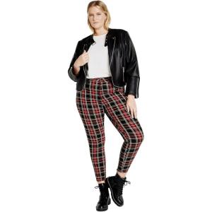 City Chic Women’s Plus Size Harley Check Skinny Jean(Check)