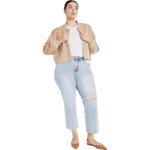 City Chic Women’s Plus Size Harley Kenia Straight Jean(Denim Light)