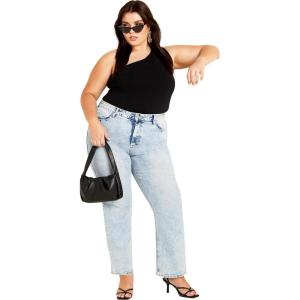 City Chic Women’s Plus Size Jean – Harley Ayesha(Bleached Out Blue)