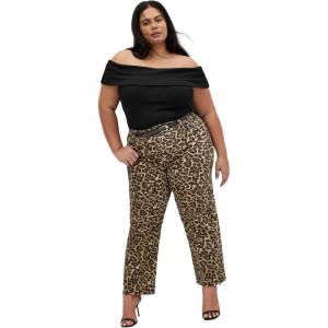 City Chic Women’s Plus Size Jean – Harley Kyra(Leopard Print)