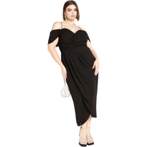 City Chic Women’s Plus Size Maxi Cocktail Dress – Entwine(Black)
