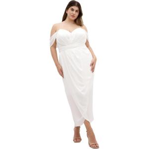 City Chic Women’s Plus Size Maxi Cocktail Dress – Entwine(Ivory)