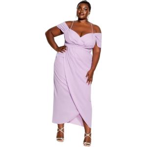 City Chic Women’s Plus Size Maxi Cocktail Dress – Entwine(Lilac)