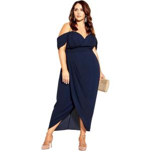 City Chic Women’s Plus Size Maxi Cocktail Dress – Entwine(Navy)