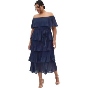 City Chic Women’s Plus Size Night Garden Dress(Navy)