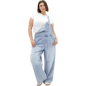 City Chic Women’s Plus Size Overall – Pinafore(Light Denim)