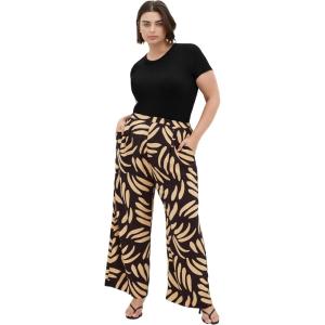 City Chic Women’s Plus Size Pants – Aspyn(Black/Taupe)
