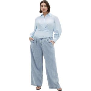 City Chic Women’s Plus Size Shirt – Elena(Sky Blue)