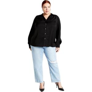City Chic Women’s Plus Size Shirt – Hadlee(Black)